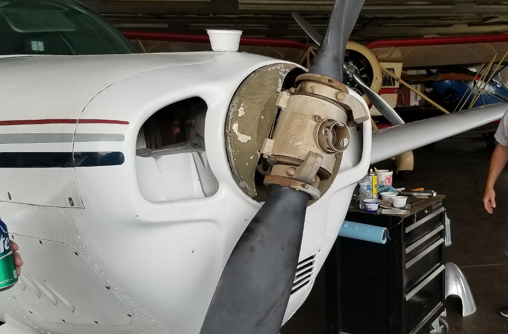 Maintenance-Day-Big-Boy-without-his-prop-spinner
